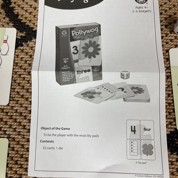 Pollywog Preschool Numbers Matching Card Game Child Development Dice Multiplayer - Picture 5 of 11